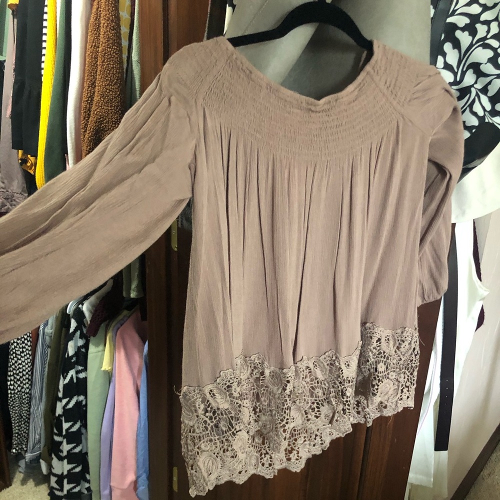 Puff sleeve off the shoulder top